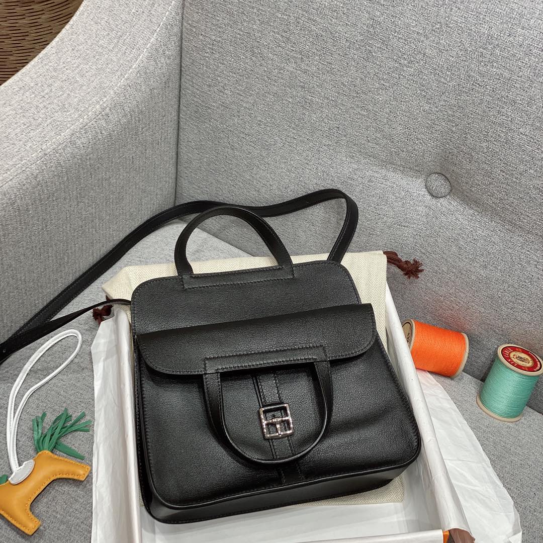 에르메스 미니 할잔백 블랙 은장 스위프트